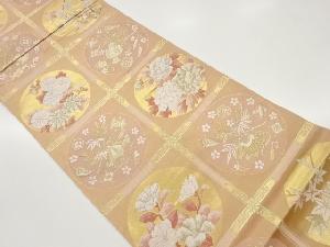 格天井に花々・宝模様織り出し袋帯